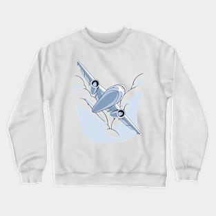 Airplane Flying Through Cloudy Sky Crewneck Sweatshirt